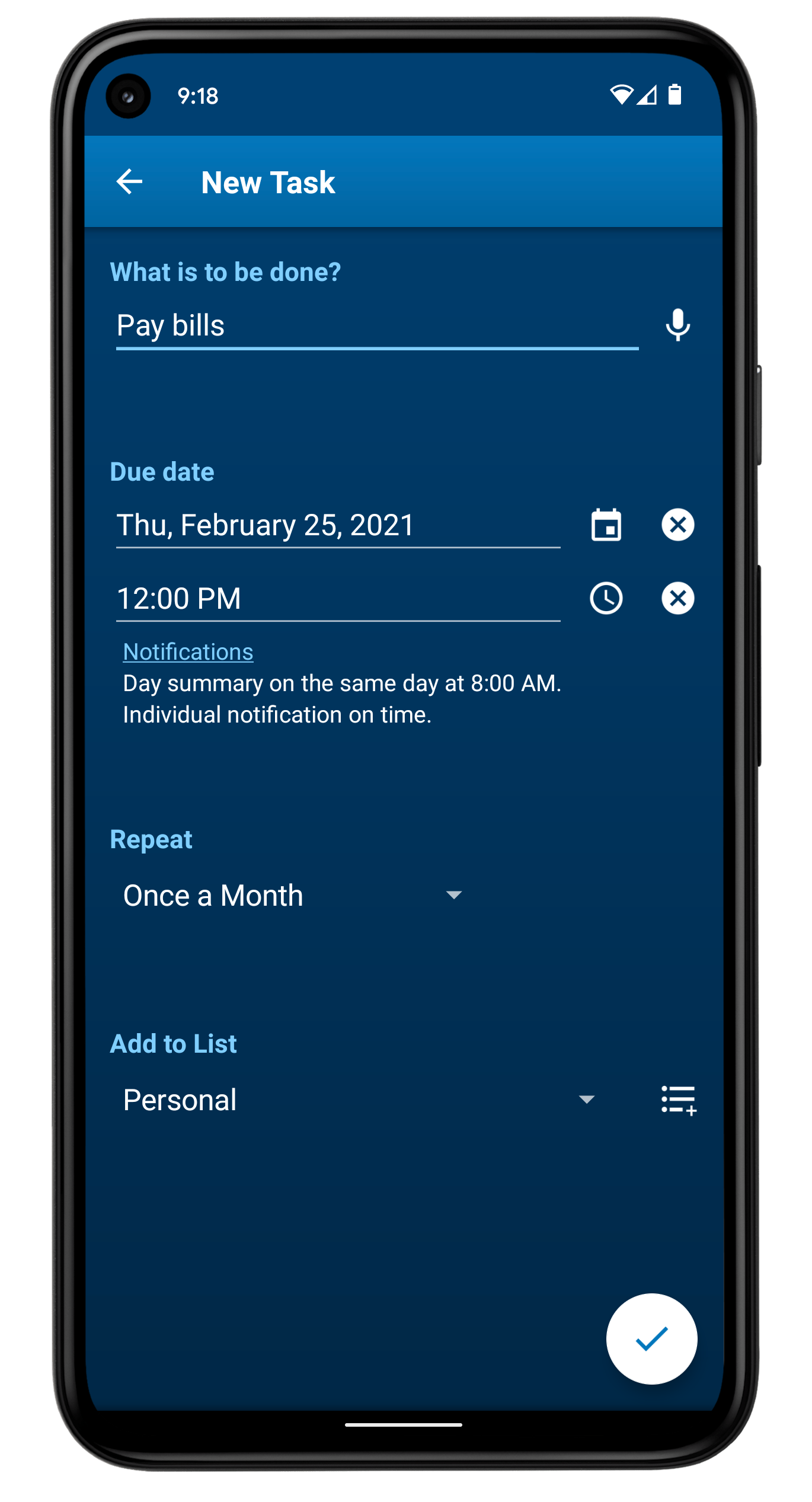اسکرین شات 3 برنامه To Do List