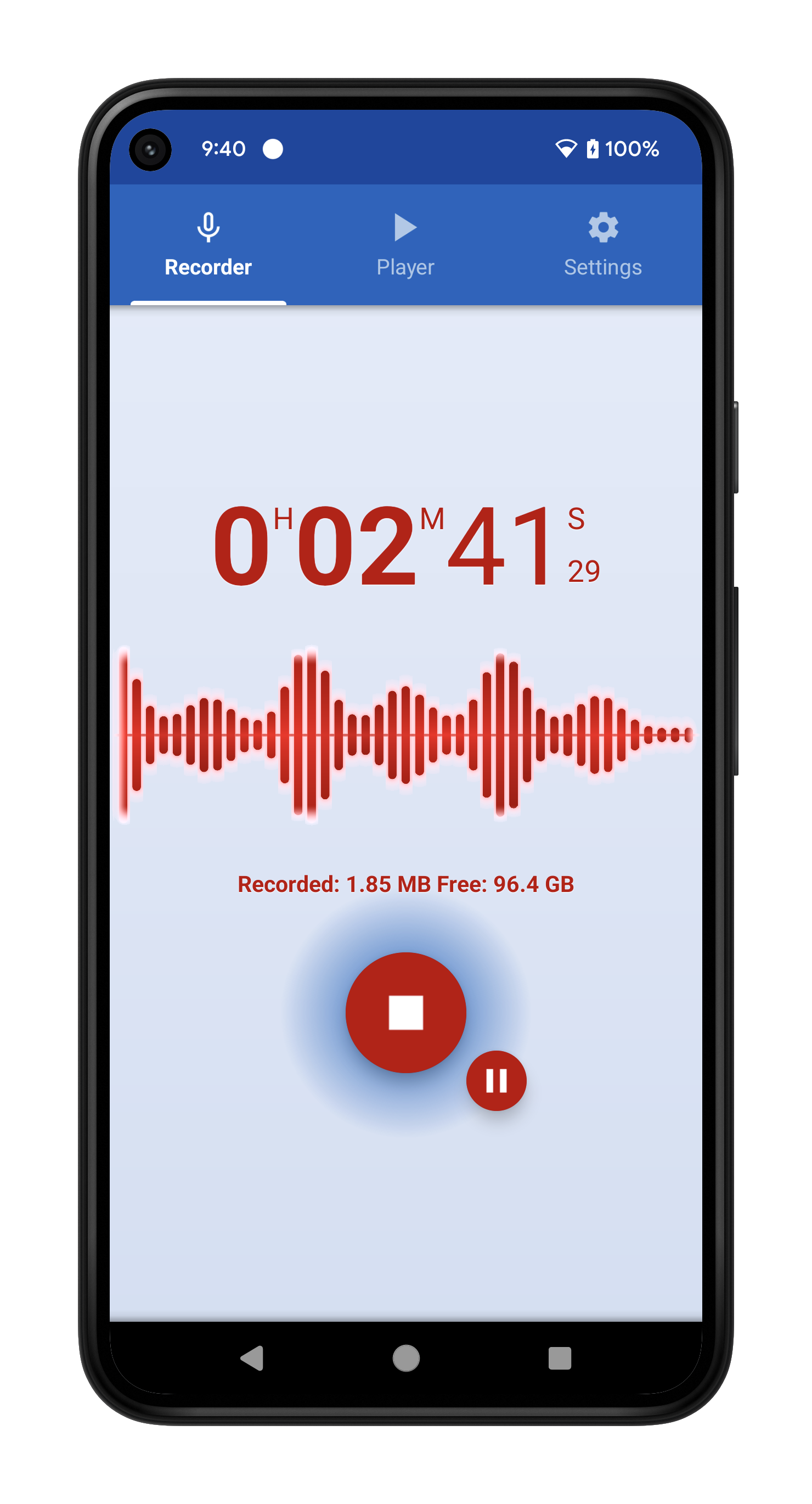 اسکرین شات 4 برنامه Voice Recorder