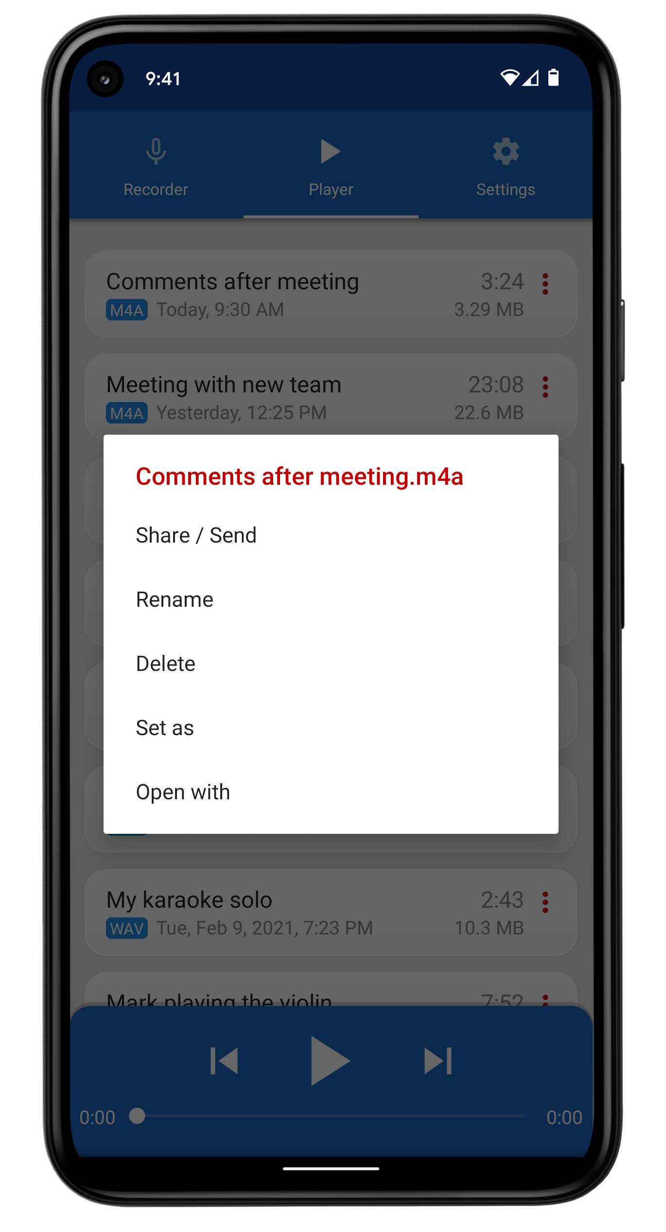 اسکرین شات 5 برنامه Voice Recorder