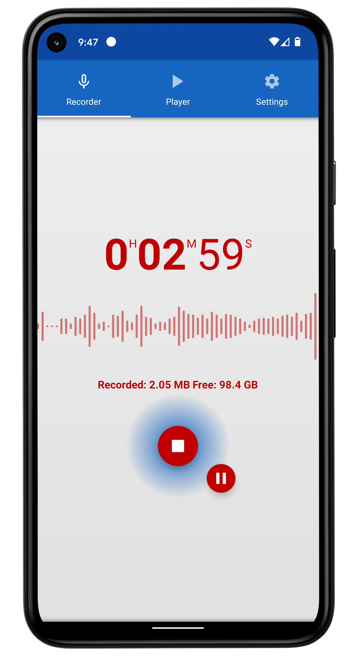اسکرین شات 4 برنامه Voice Recorder