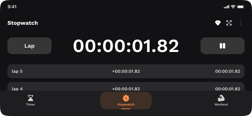 اسکرین شات 1 برنامه Multi Stopwatch and Timer Plus