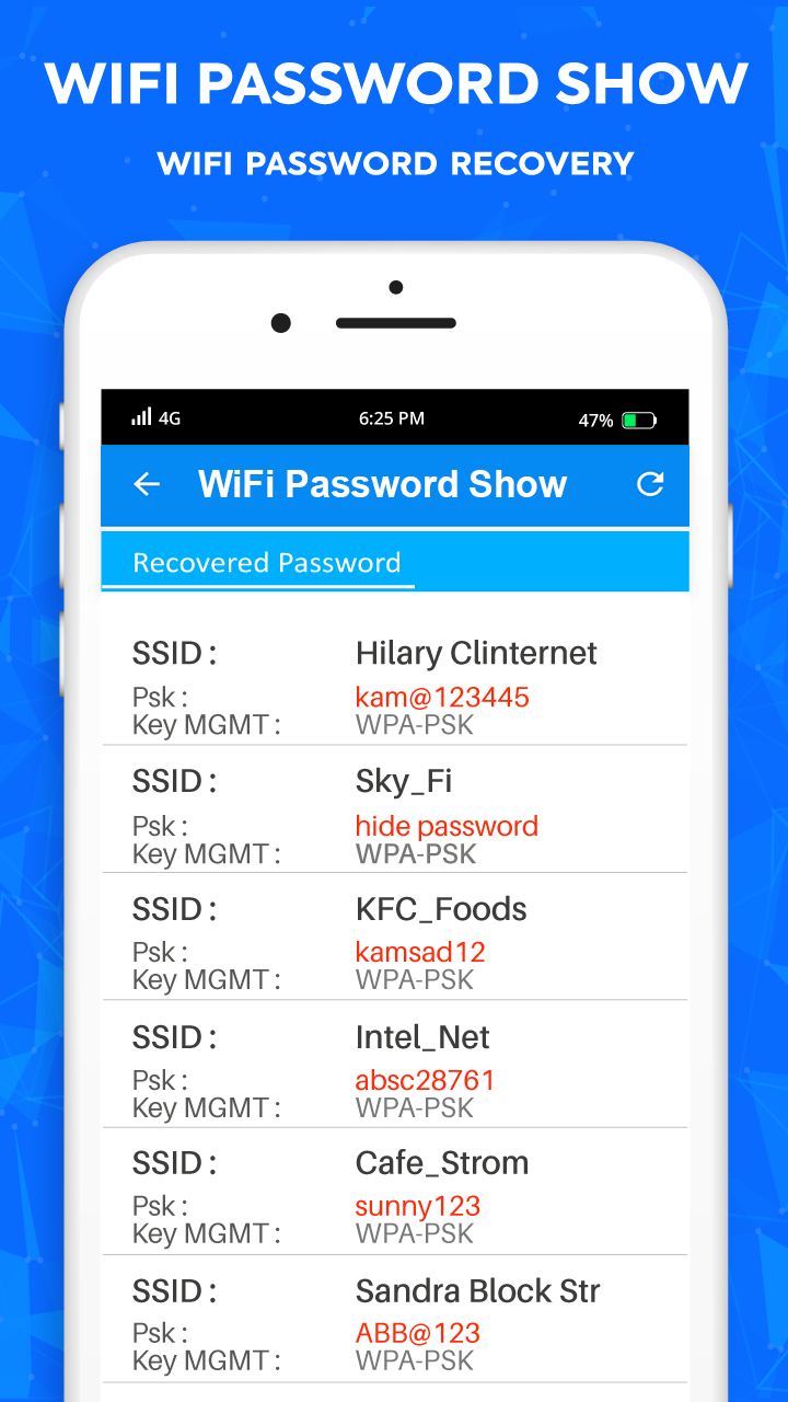 اسکرین شات 5 برنامه Wifi Password Show Master key