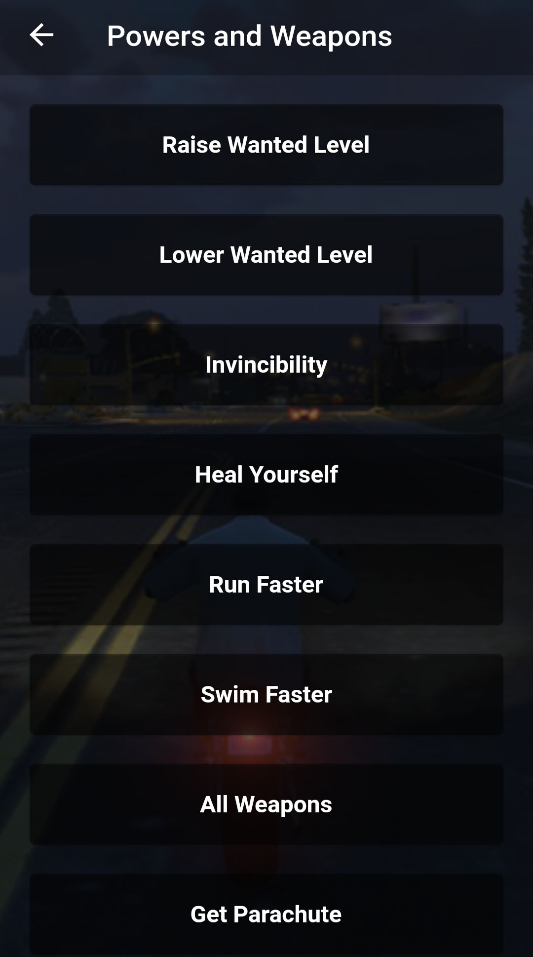 اسکرین شات 4 برنامه Cheats for Grand Theft V