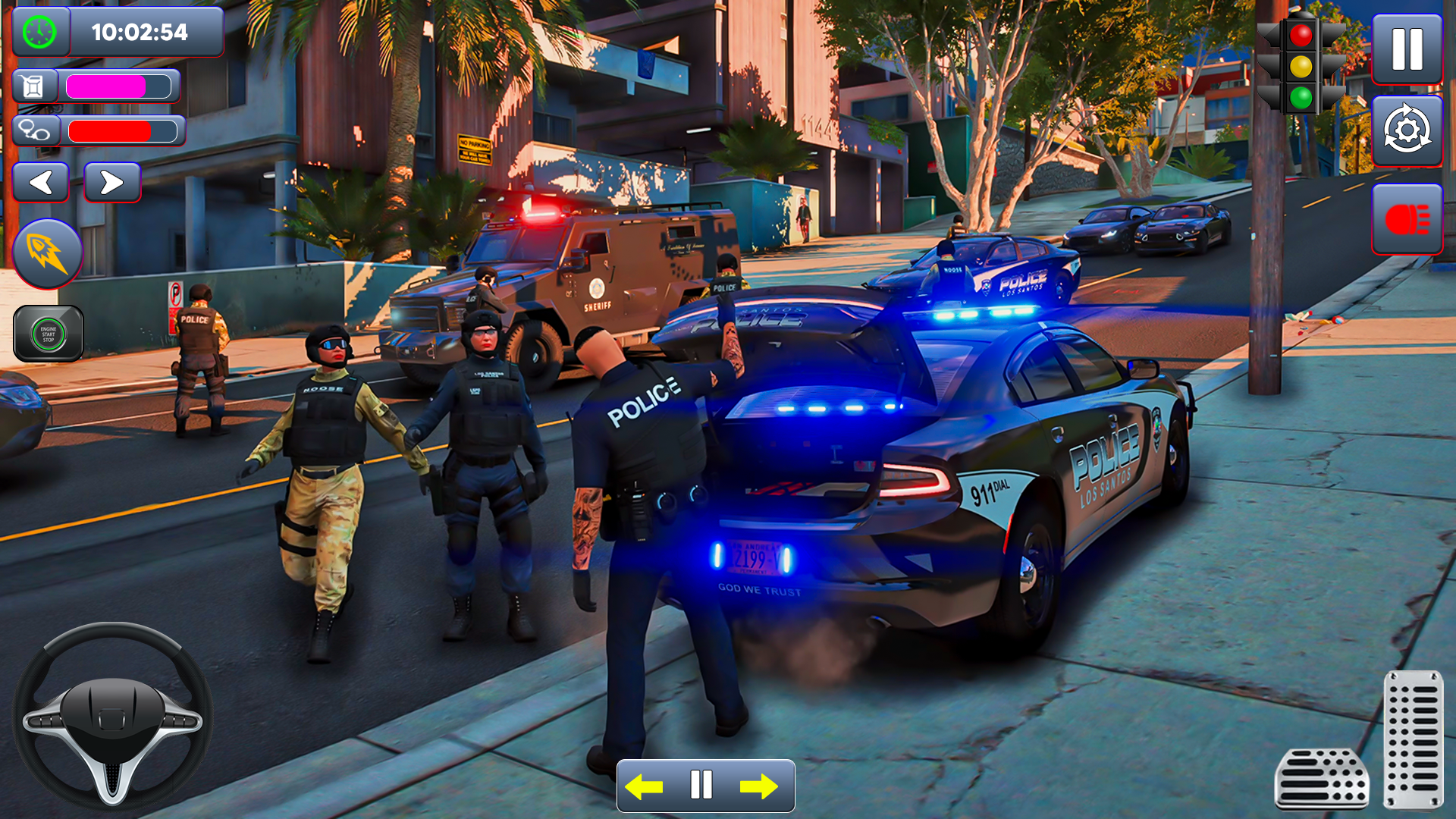 اسکرین شات 2 برنامه US Police Car Games 3D