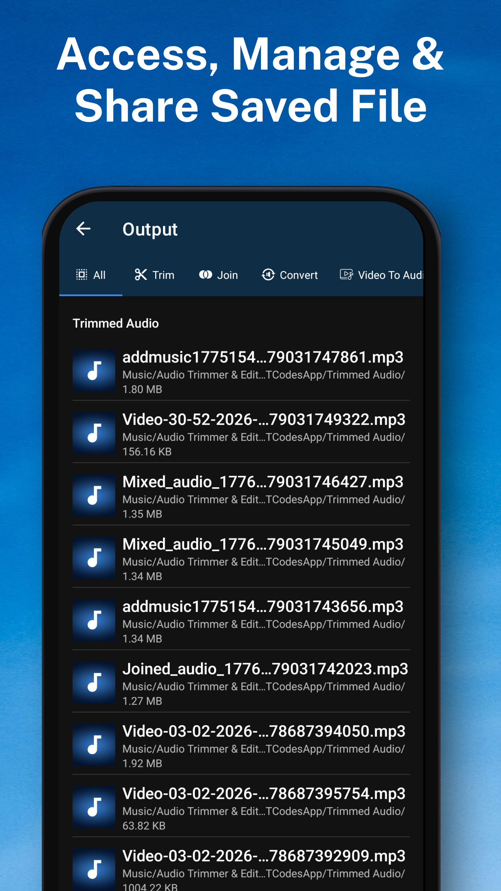اسکرین شات 7 برنامه Audio Cutter Audio Joiner App