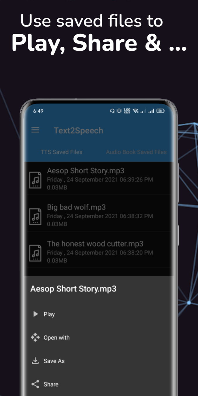 اسکرین شات 7 برنامه Text To Speech TTS Reader AI