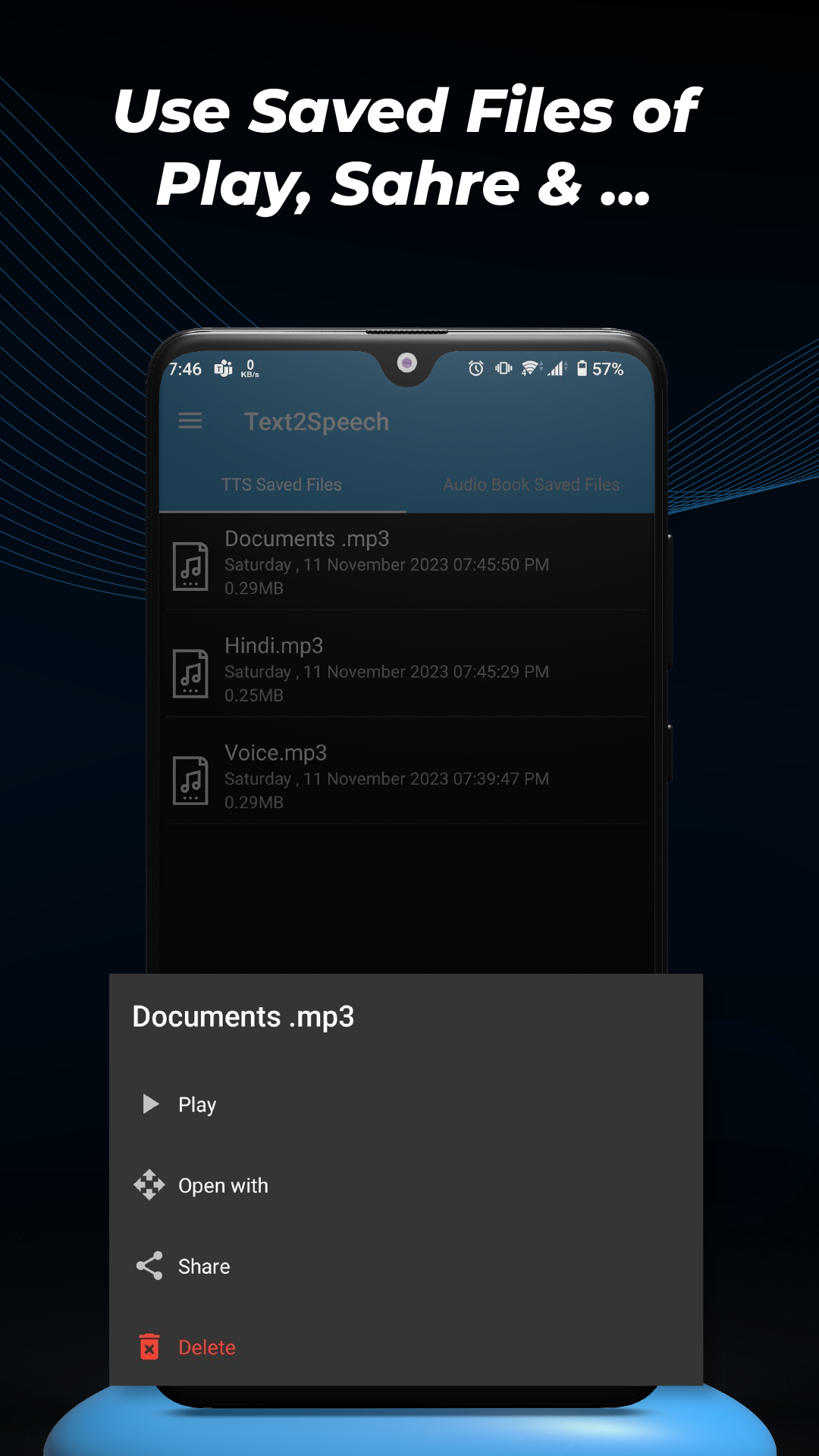 اسکرین شات 6 برنامه Text To Speech TTS Reader AI