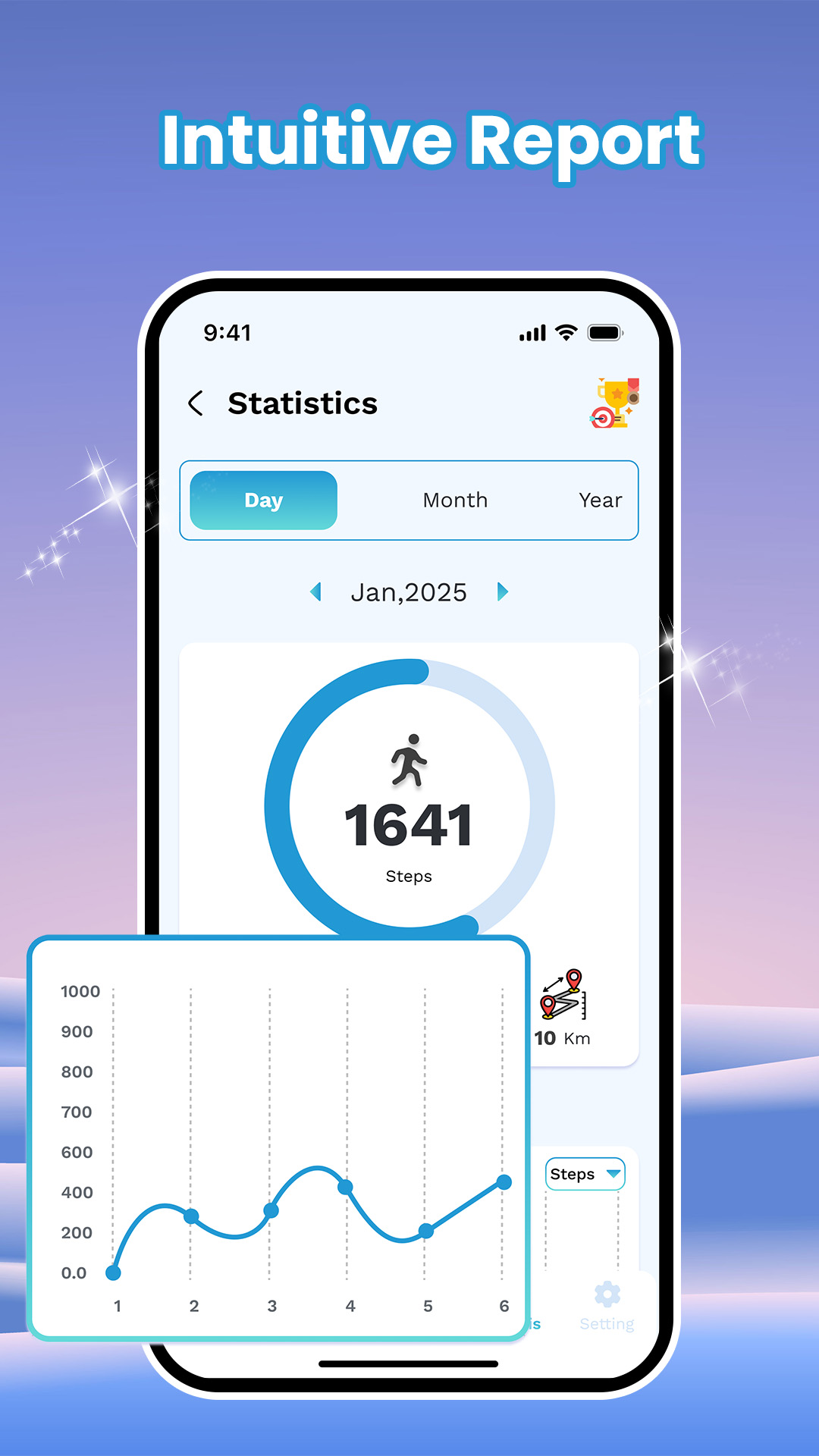 اسکرین شات 5 برنامه Pedometer App: Step Counter