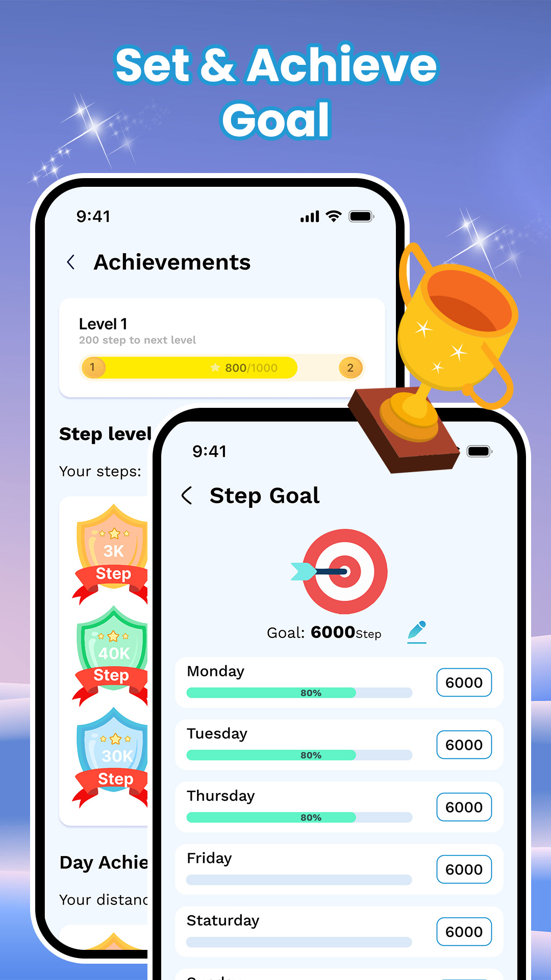 اسکرین شات 6 برنامه Pedometer App: Step Counter