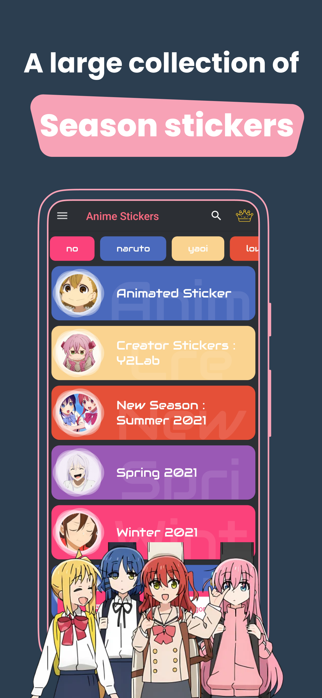 اسکرین شات 6 برنامه Anime Stickers For WASticker