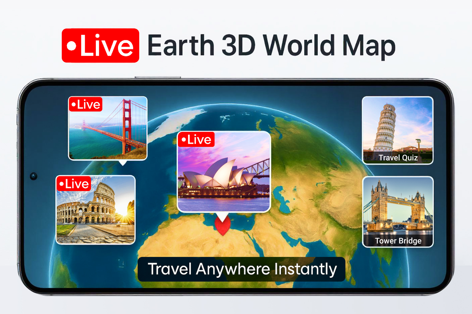 اسکرین شات 1 برنامه GPS Earth Maps, Live satellite