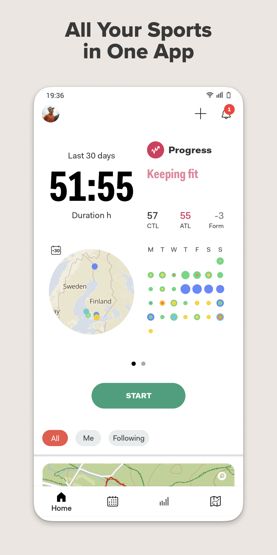 اسکرین شات 1 برنامه Sports Tracker: Run Bike Hike