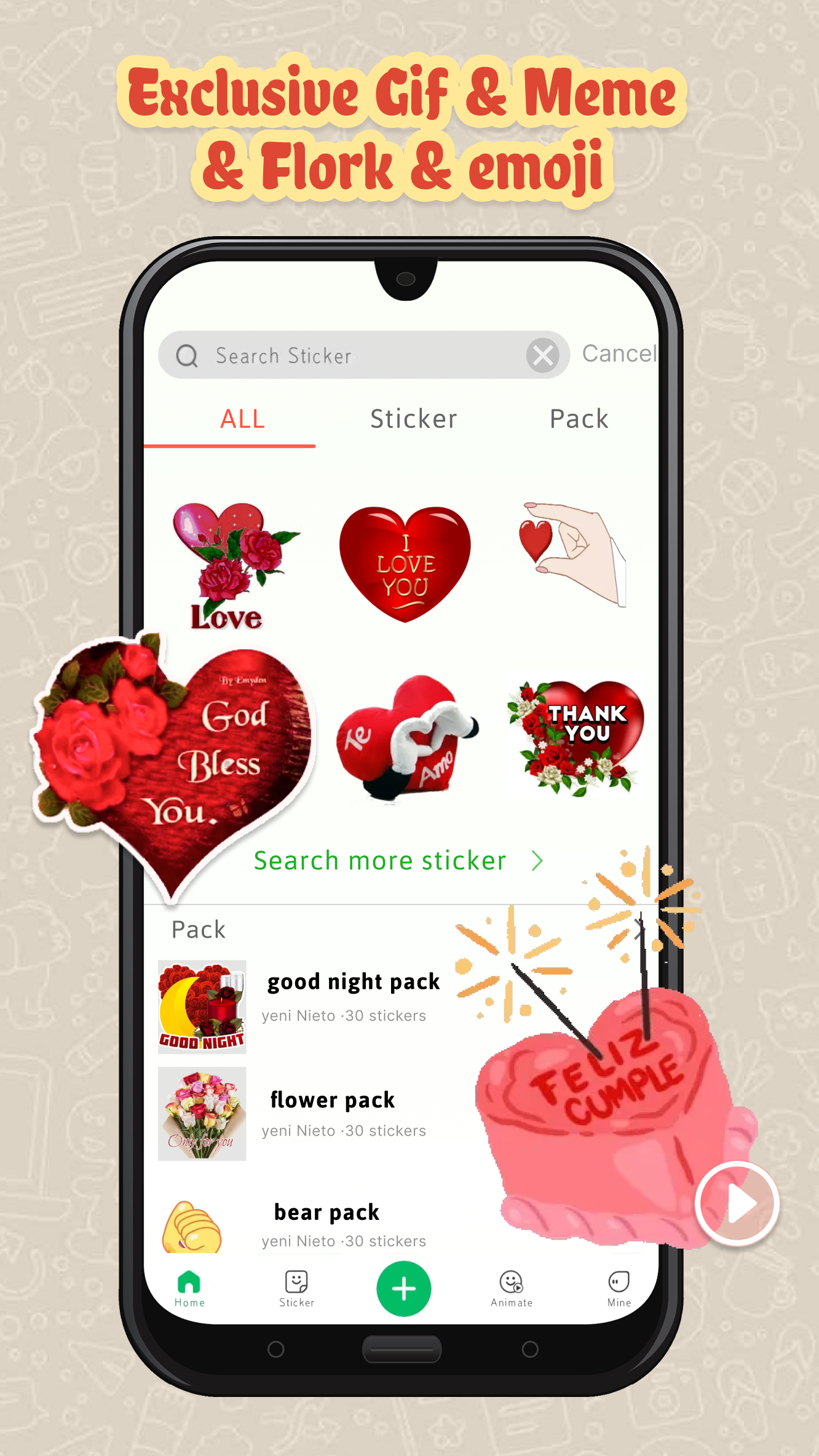 اسکرین شات 2 برنامه HD Sticker&Pack WAStickersApps