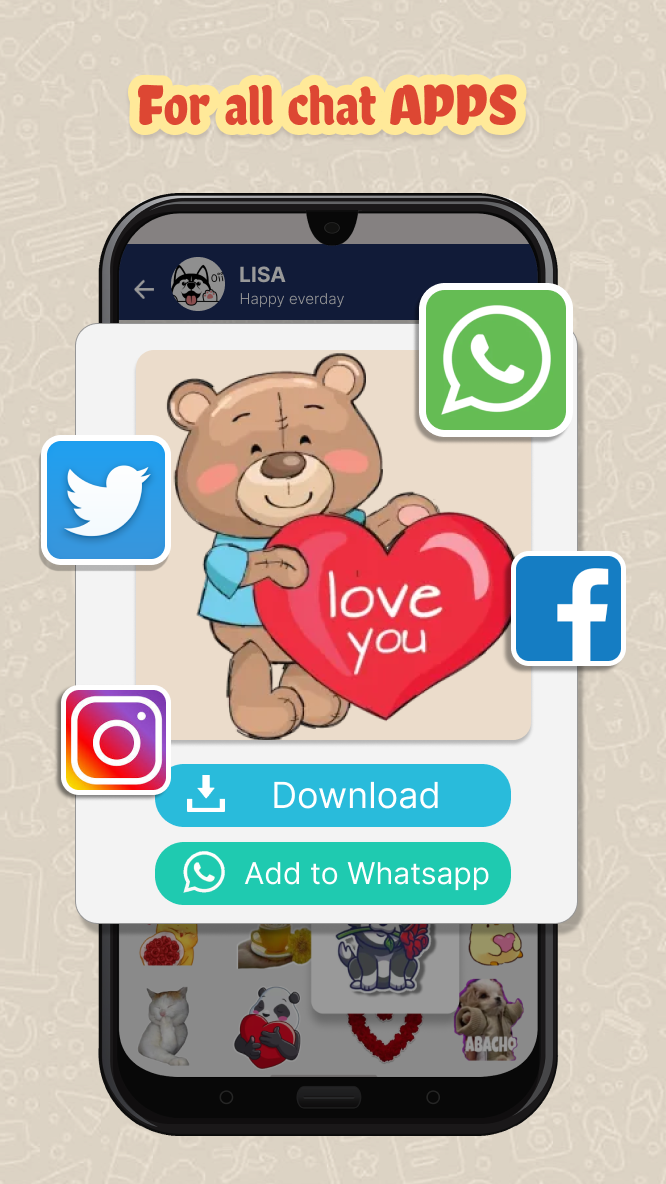 اسکرین شات 4 برنامه HD Sticker&Pack WAStickersApps