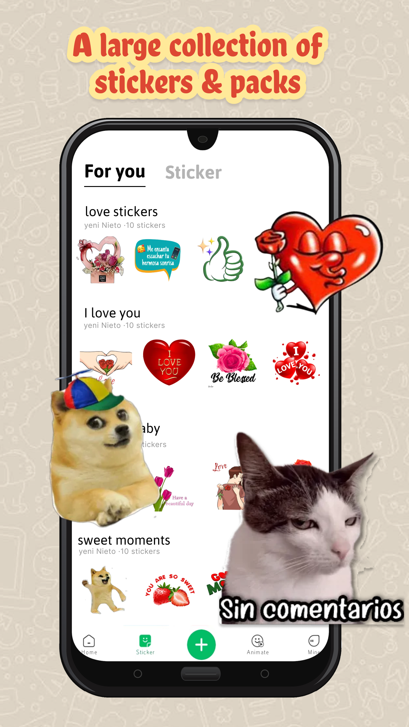 اسکرین شات 1 برنامه HD Sticker&Pack WAStickersApps