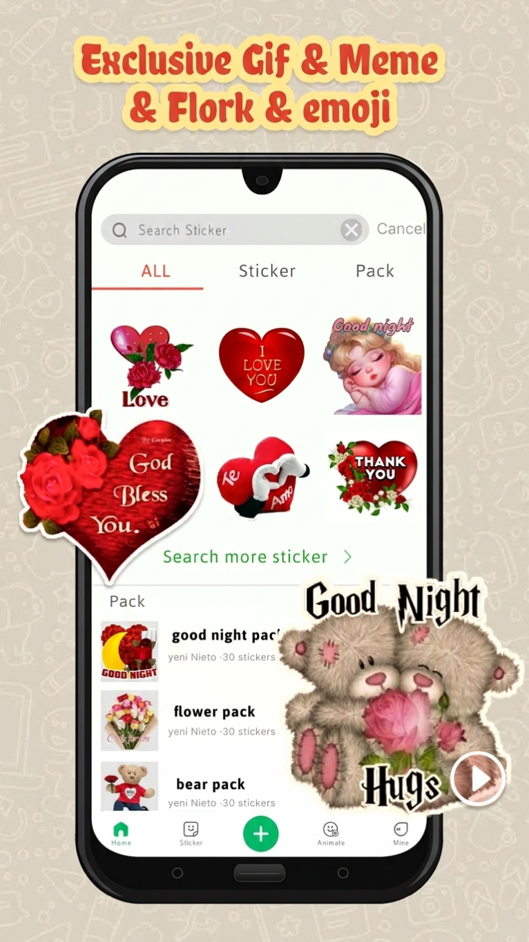 اسکرین شات 2 برنامه HD Sticker&Pack WAStickersApps