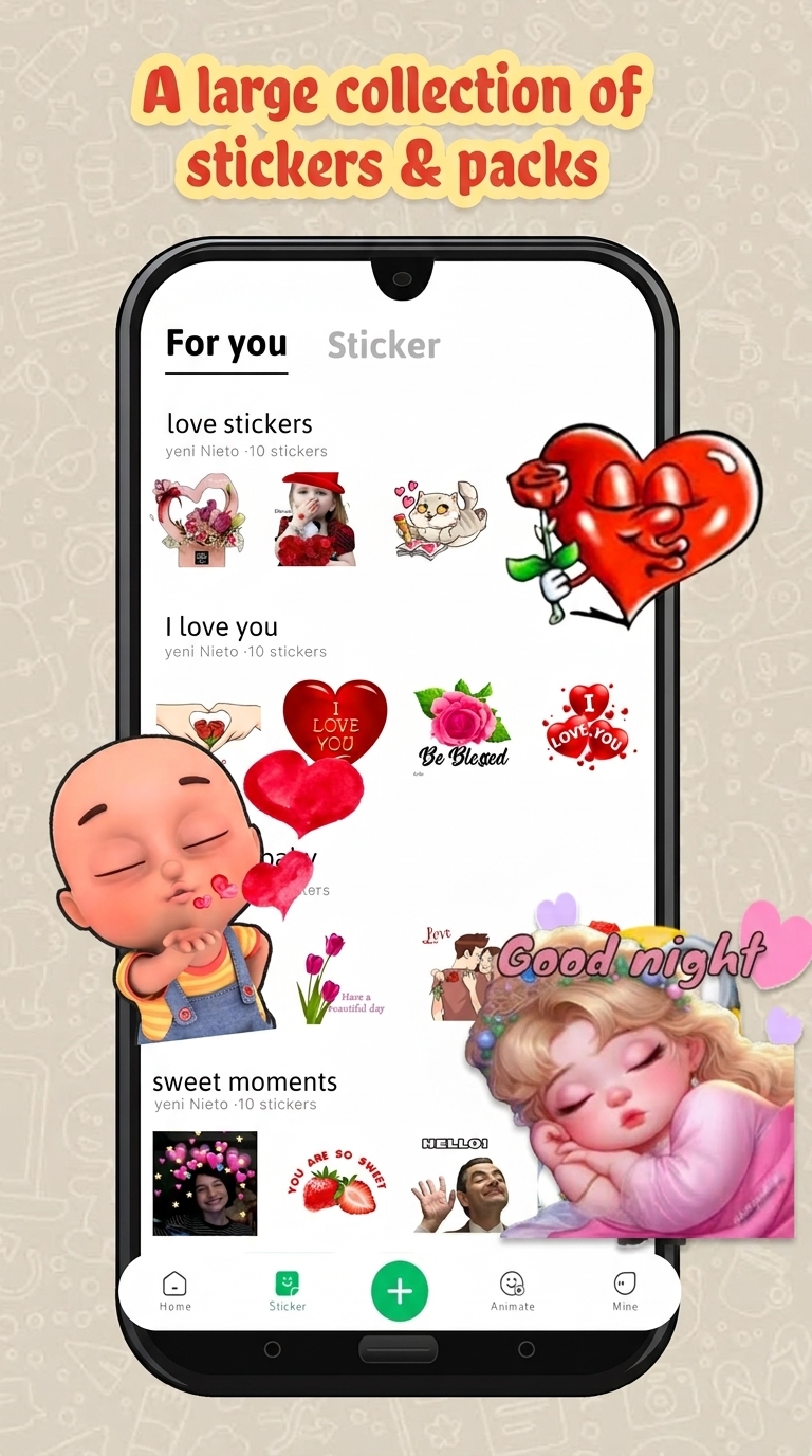 اسکرین شات 1 برنامه HD Sticker&Pack WAStickersApps