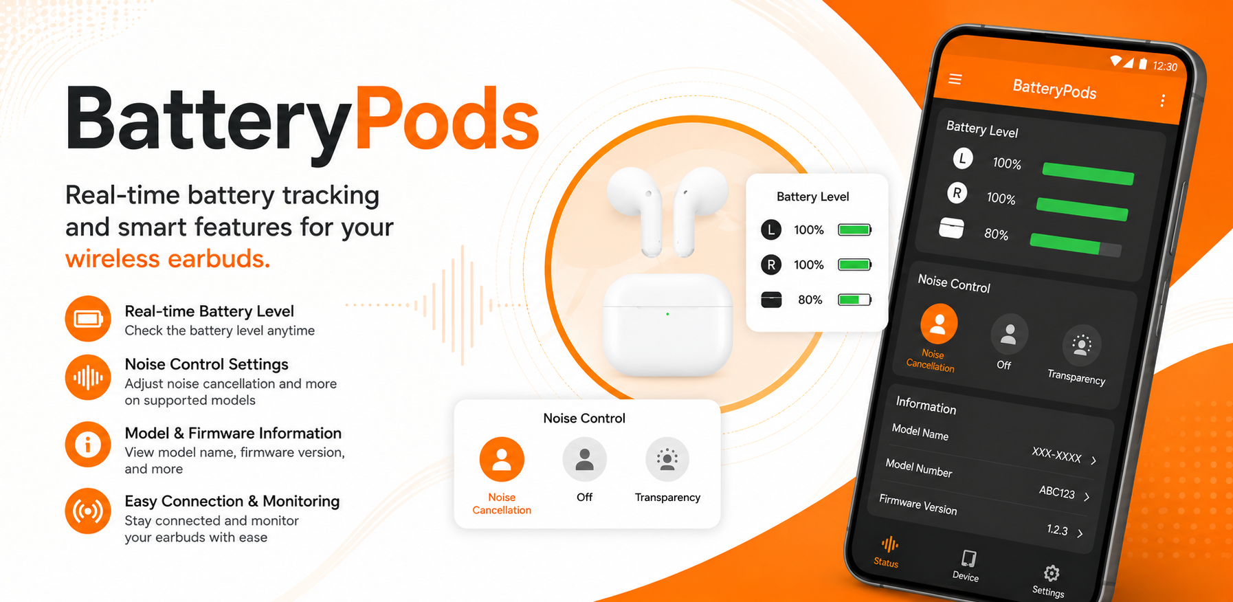 اسکرین شات 1 برنامه AirPods on Android