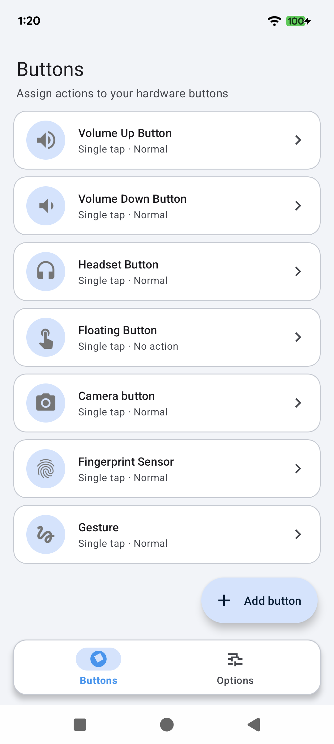 اسکرین شات 2 برنامه Button & Gesture Mapper