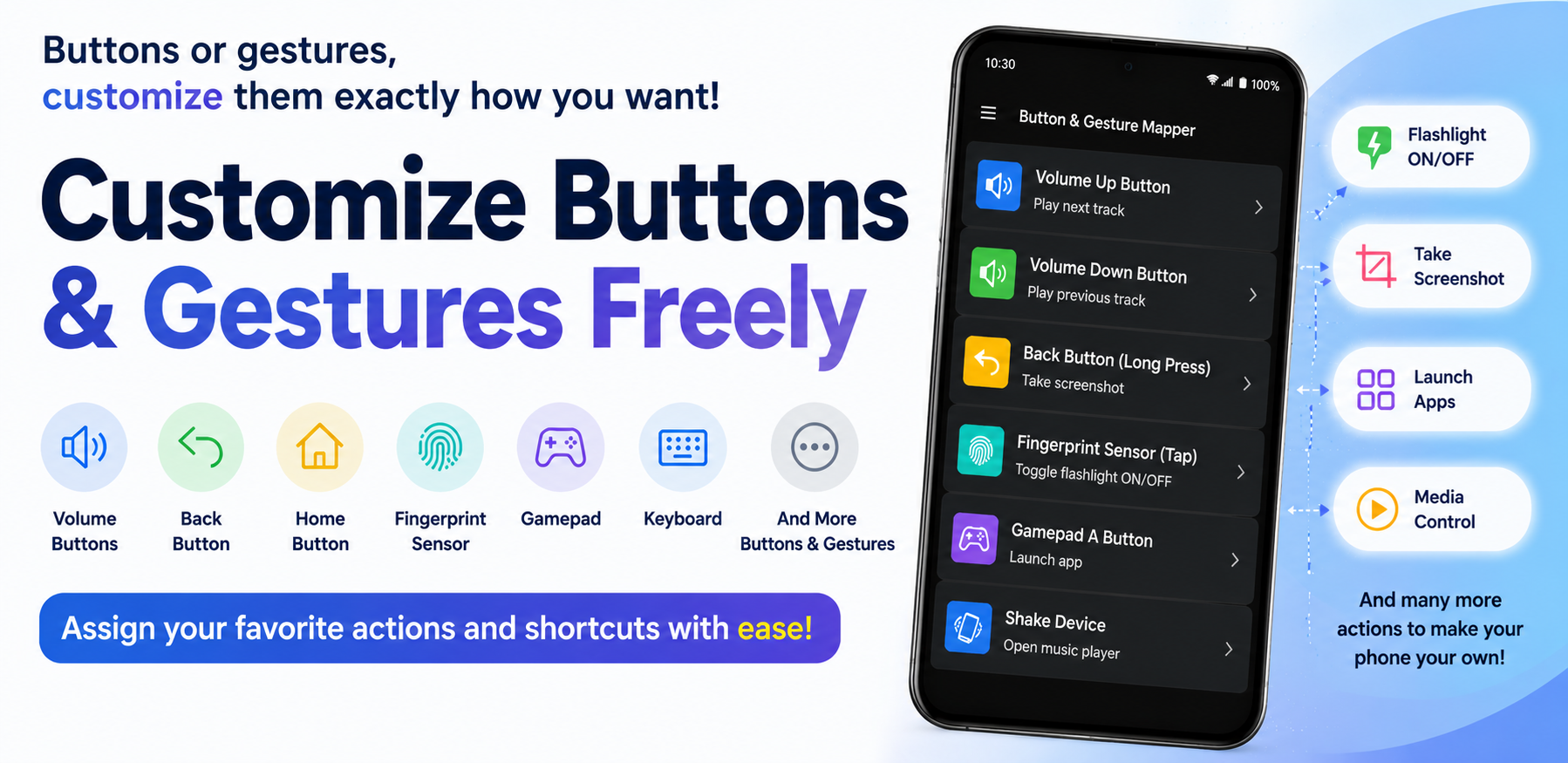 اسکرین شات 1 برنامه Button & Gesture Mapper