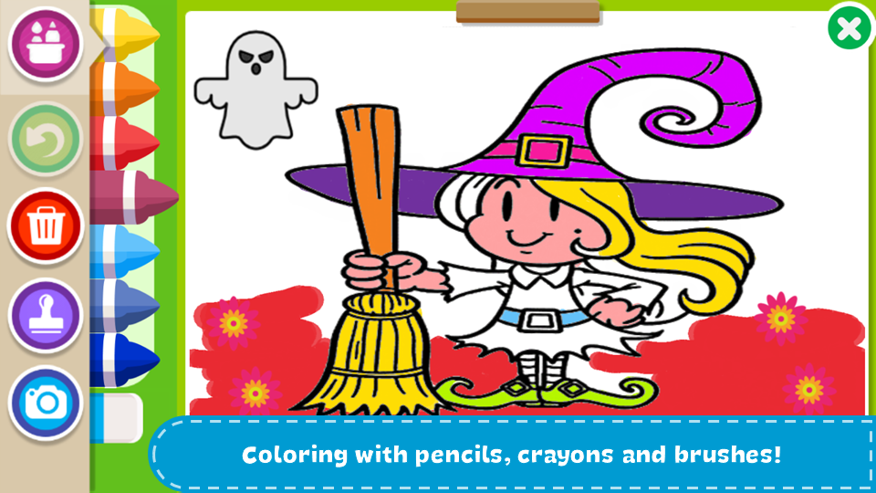اسکرین شات 2 برنامه Halloween Coloring Book