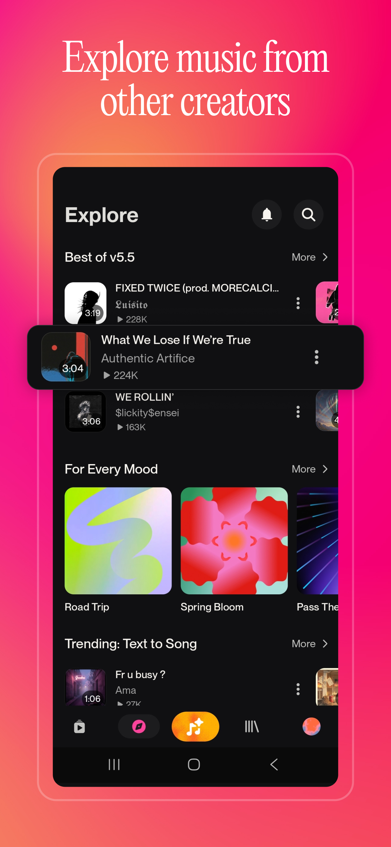 اسکرین شات 3 برنامه Suno - AI Music & Songs Maker