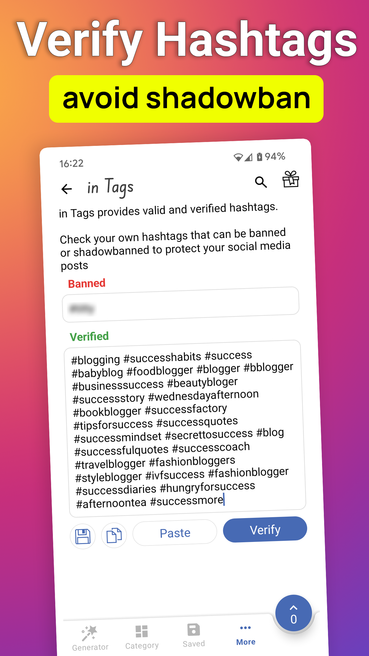 اسکرین شات 4 برنامه in Tags - AI Hashtag generator