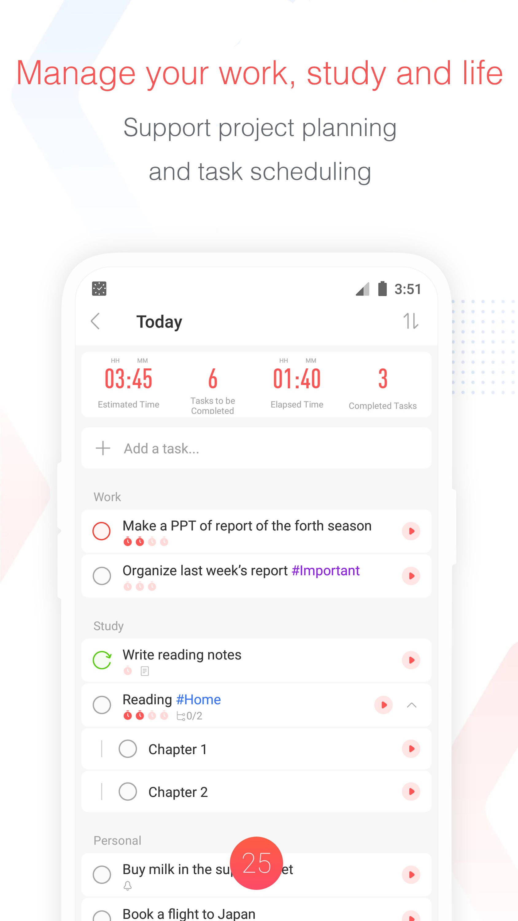 اسکرین شات 3 برنامه Focus To-Do: Pomodoro & Tasks