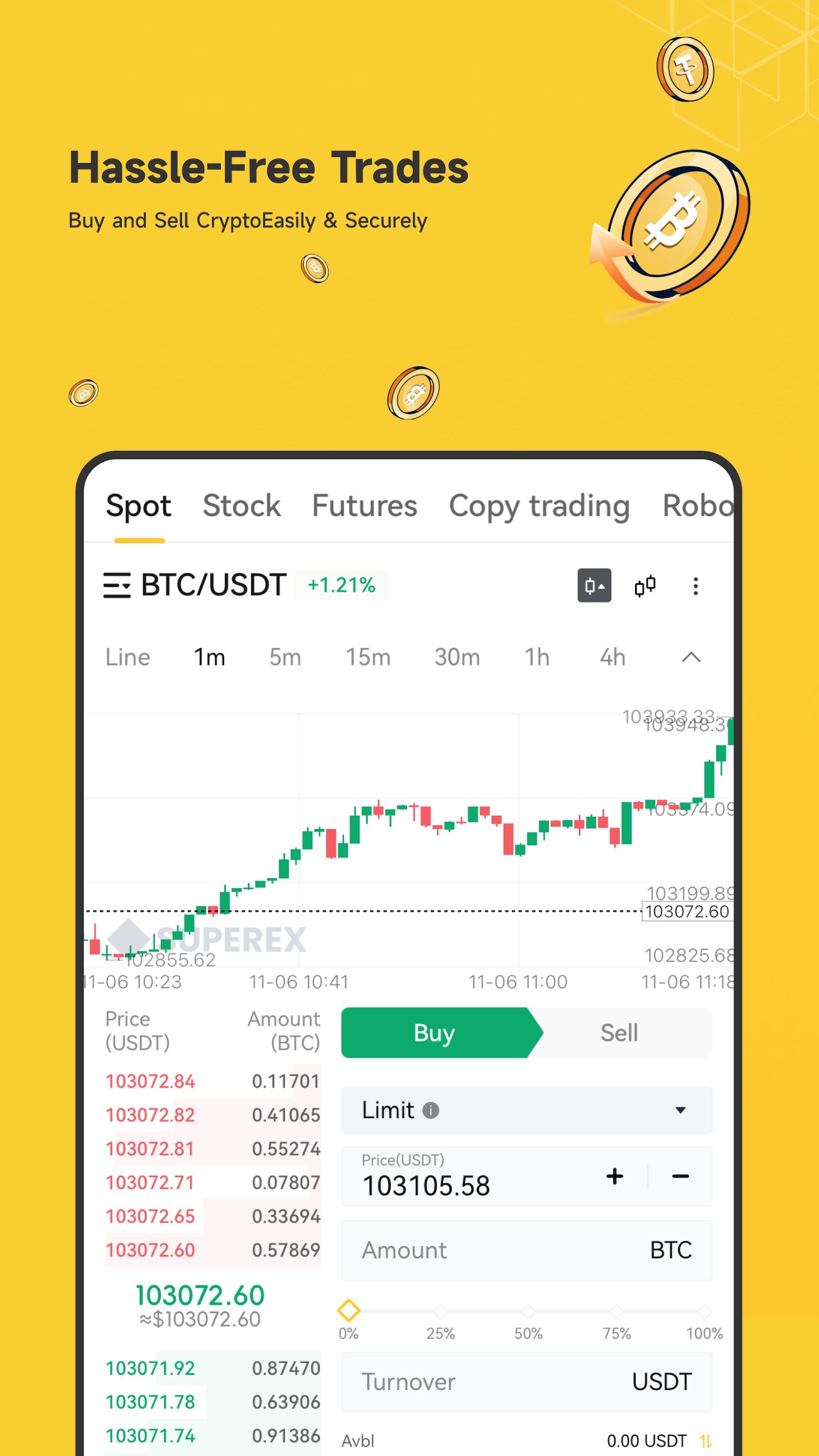 اسکرین شات 3 برنامه SuperEx: Trade Crypto & BTC