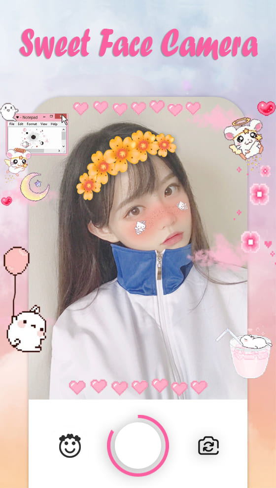 اسکرین شات 8 برنامه Sweet Face Camera - Live Face