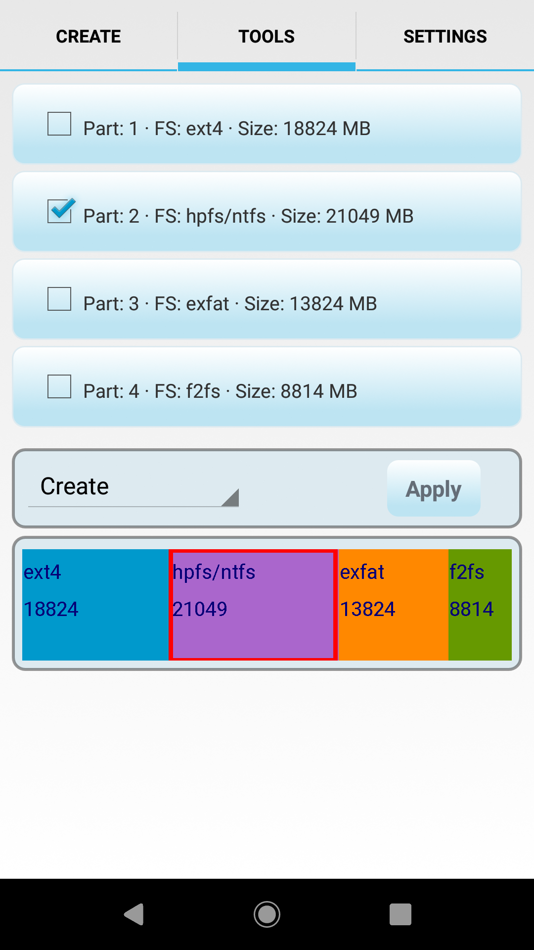 اسکرین شات 2 برنامه AParted ( Sd card Partition )