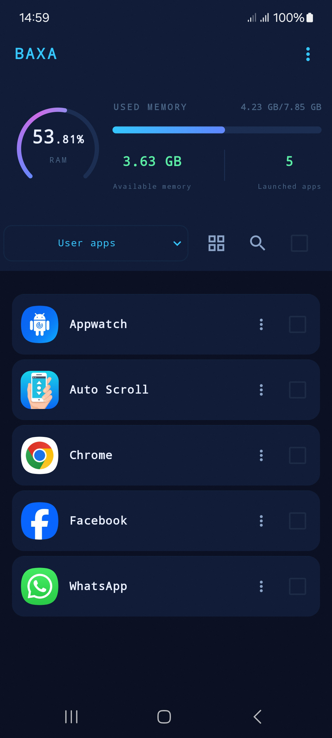 اسکرین شات 2 برنامه Baxa: Close apps - Ram Battery
