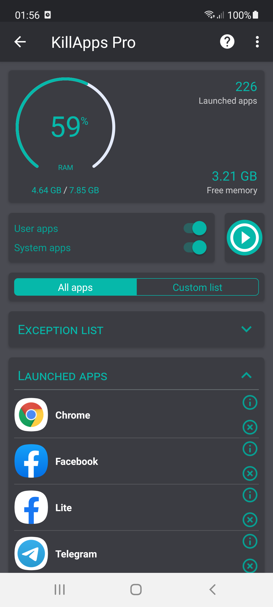 اسکرین شات 4 برنامه Killapps - Close Running Apps