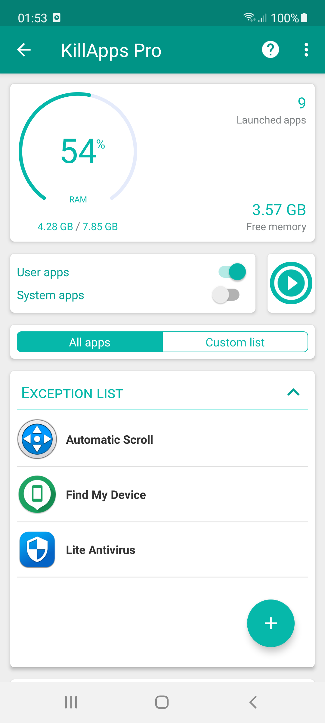 اسکرین شات 1 برنامه Killapps - Close Running Apps