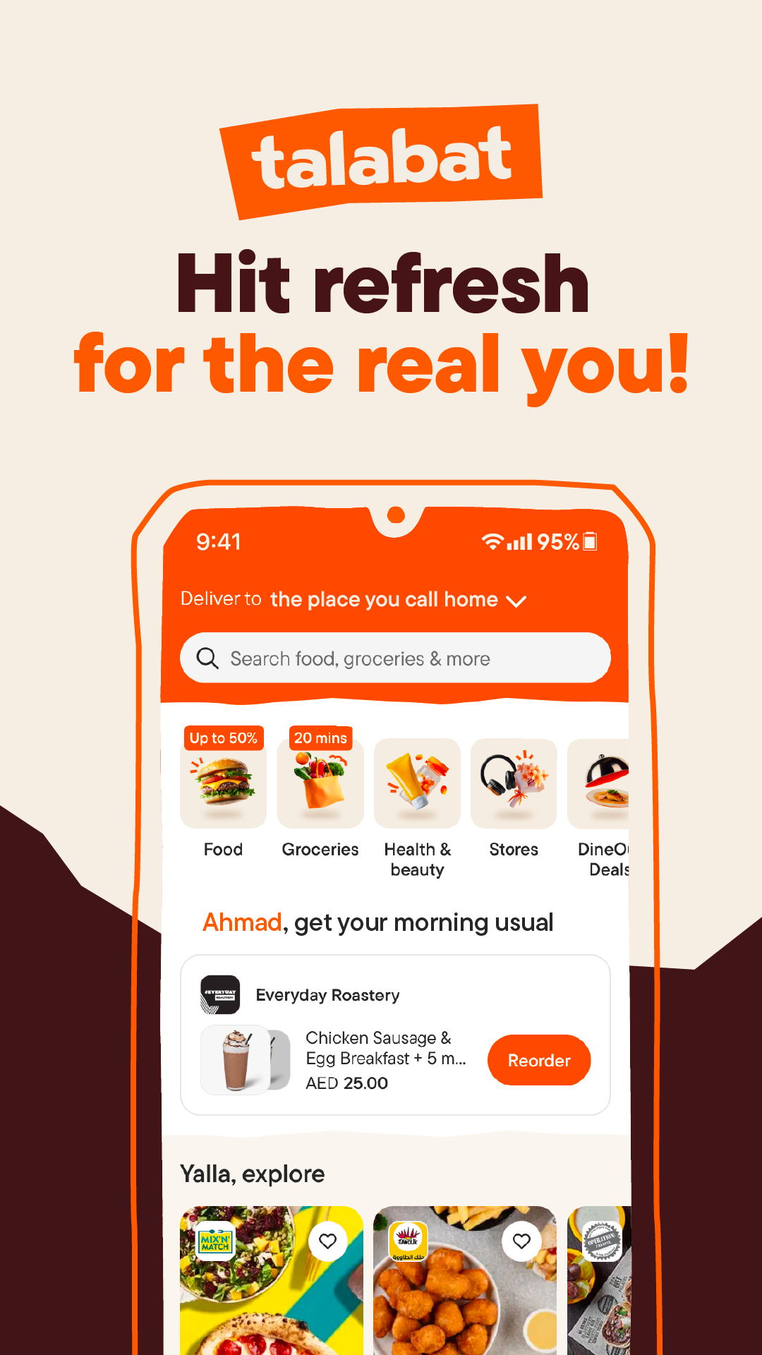اسکرین شات 1 برنامه talabat: Food, grocery & more