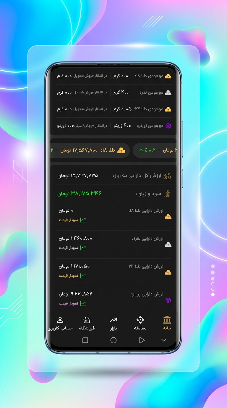 اسکرین شات 2 برنامه ‏‏‏‏‏طلا و نقره - طلایی شو
