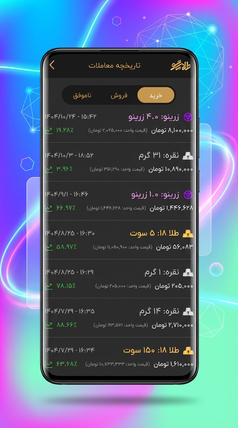 اسکرین شات 5 برنامه ‏‏‏‏‏طلا و نقره - طلایی شو