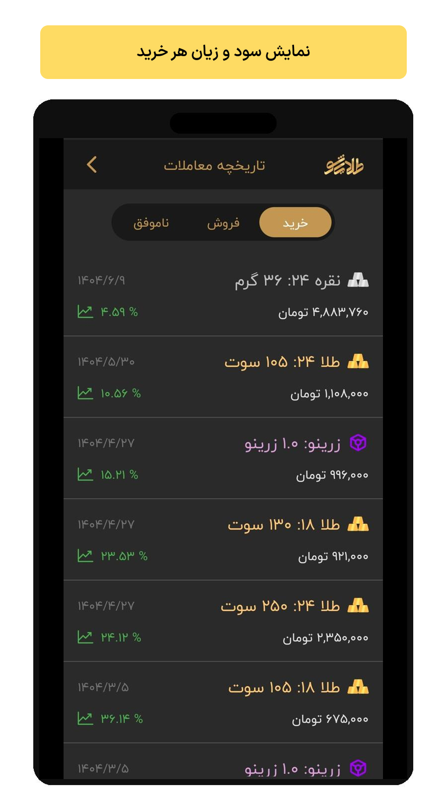 اسکرین شات 5 برنامه ‏‏‏طلا و نقره - طلایی شو