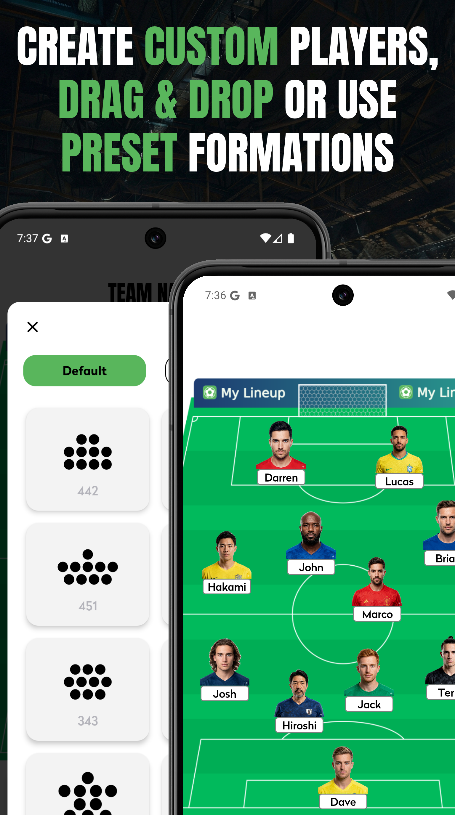اسکرین شات 5 برنامه My Lineup: Lineup Creator