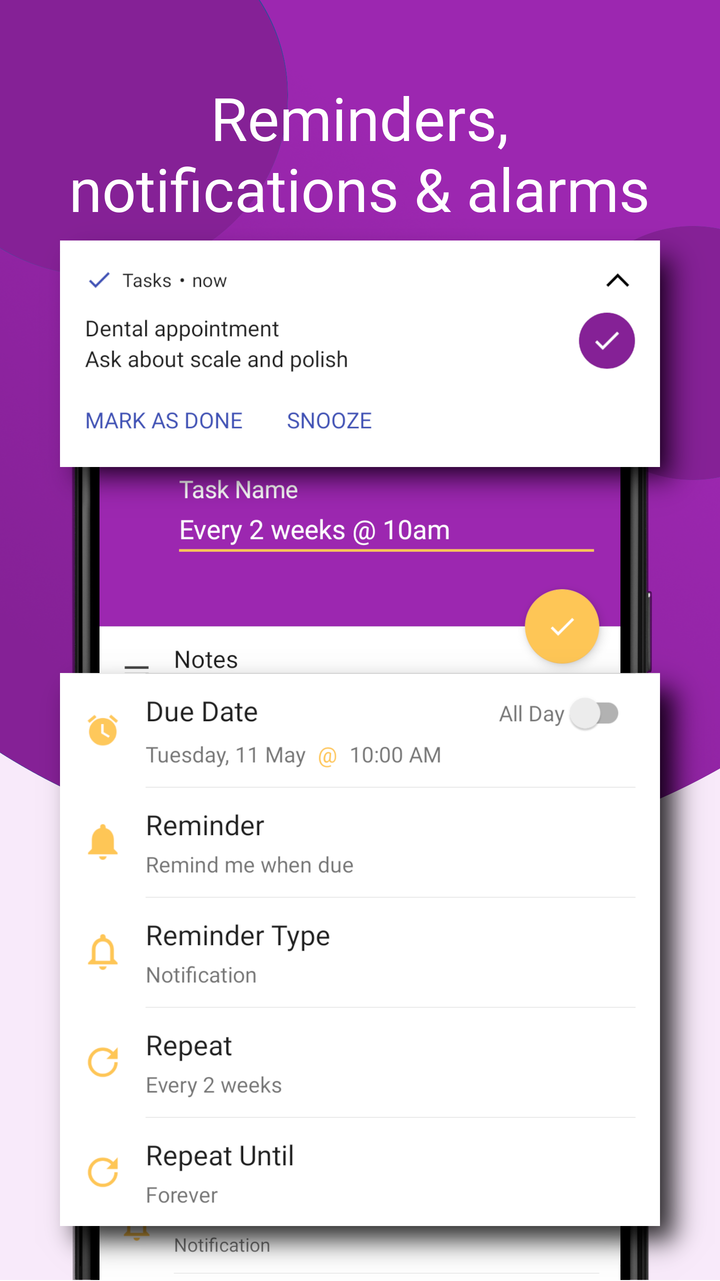 اسکرین شات 2 برنامه Tasks: To Do List & Reminders