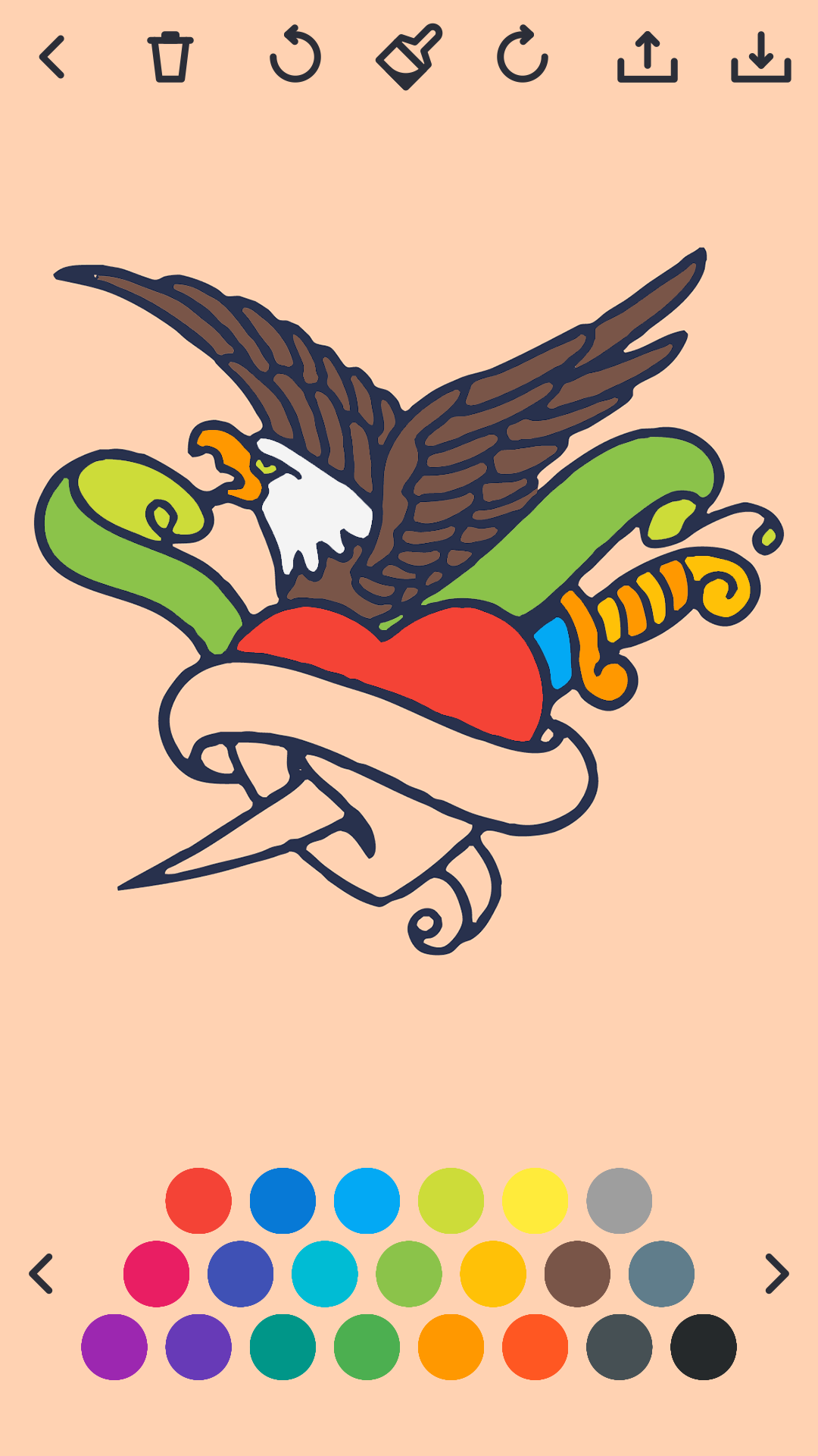 اسکرین شات 1 برنامه Tattoo Coloring Book