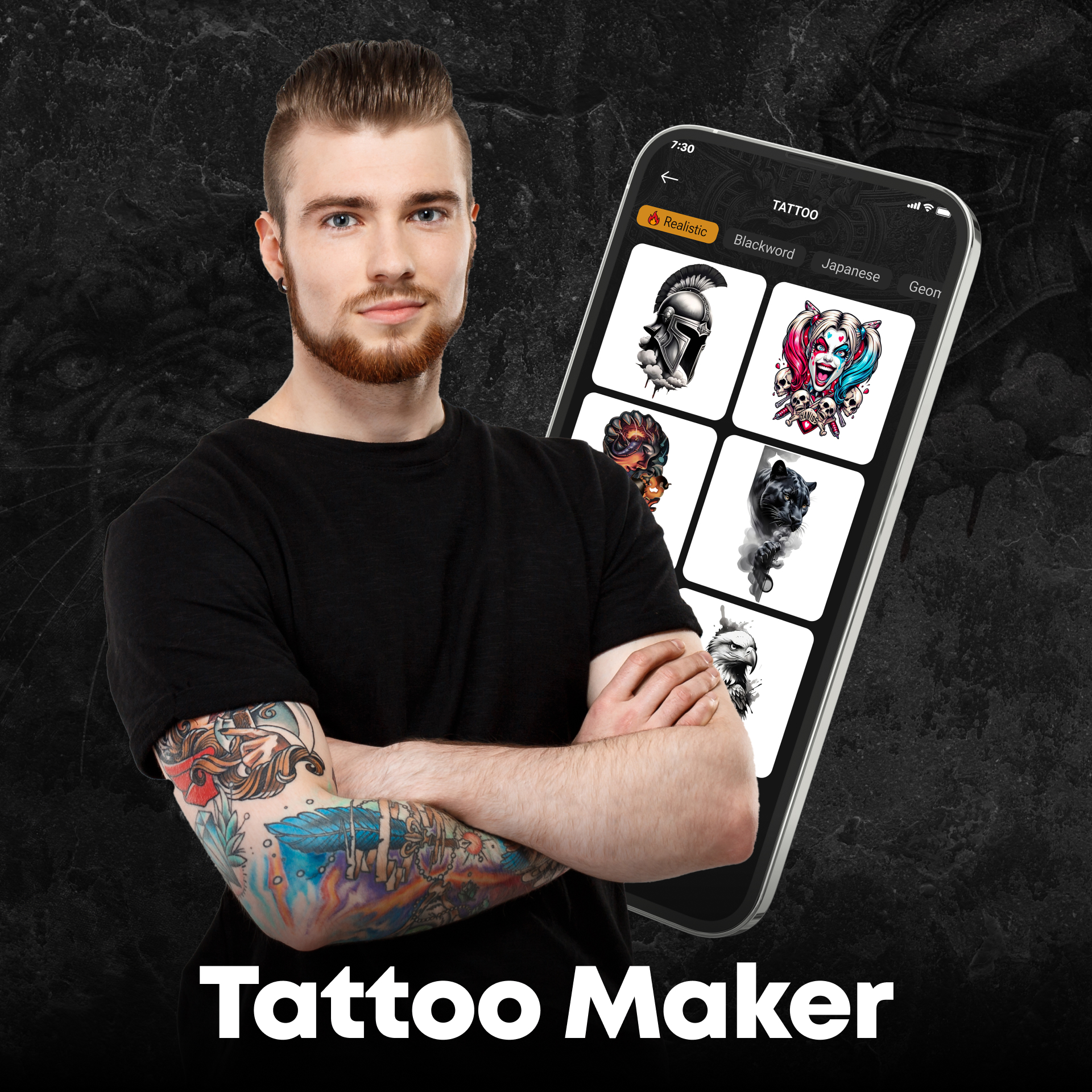 اسکرین شات 1 برنامه Tattoo Maker - Tattoo Design