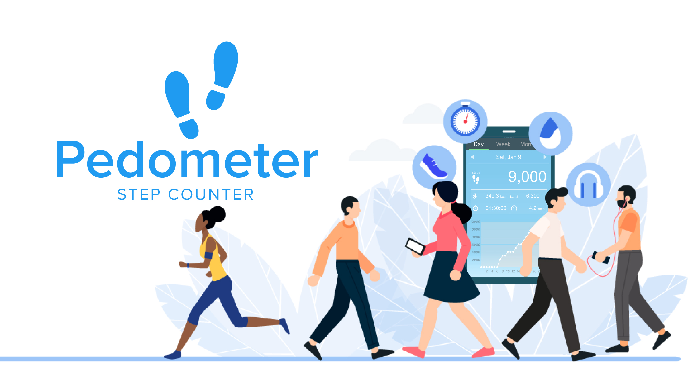 اسکرین شات 1 برنامه Pedometer - Step Counter