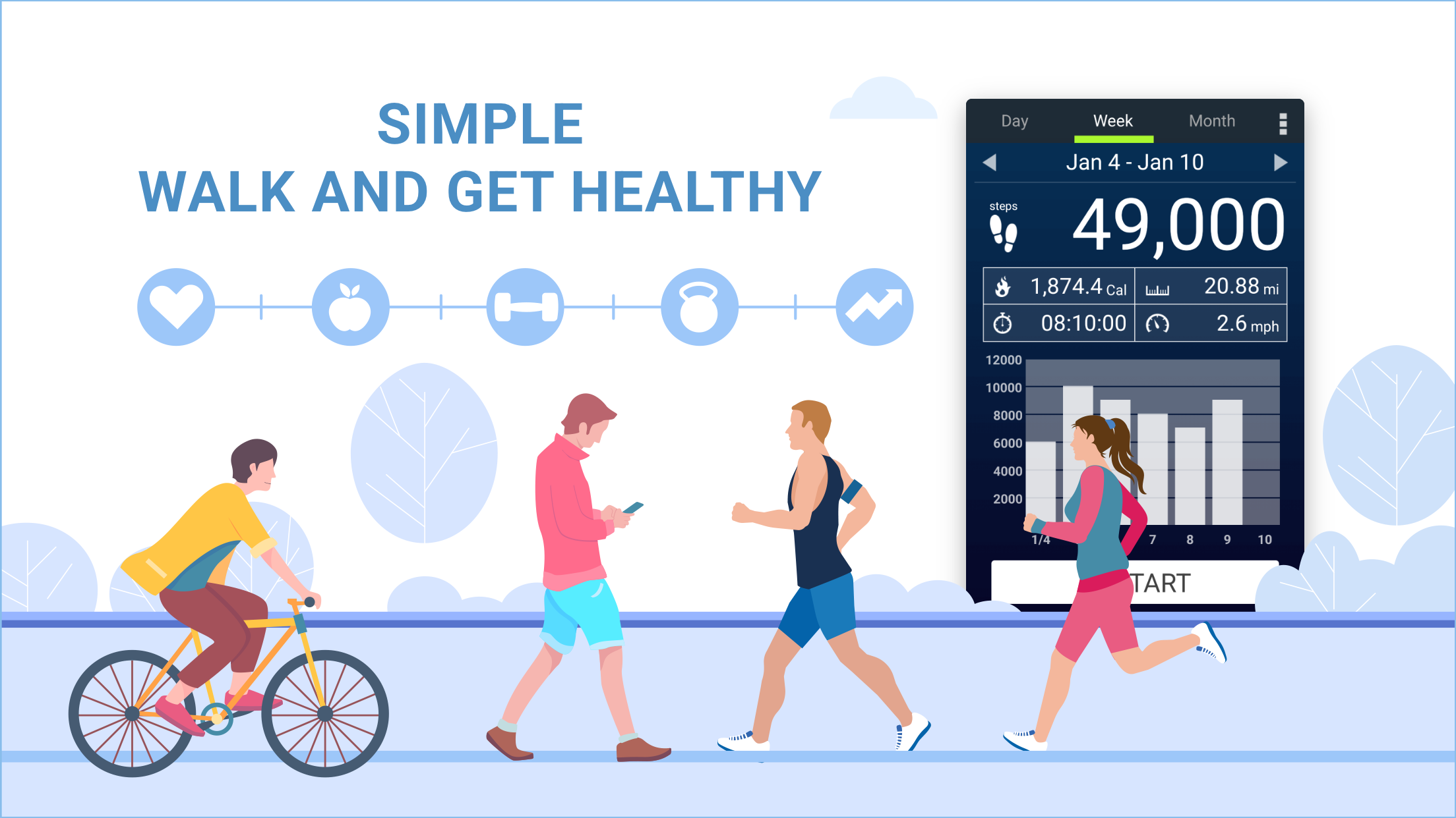 اسکرین شات 2 برنامه Pedometer - Step Counter