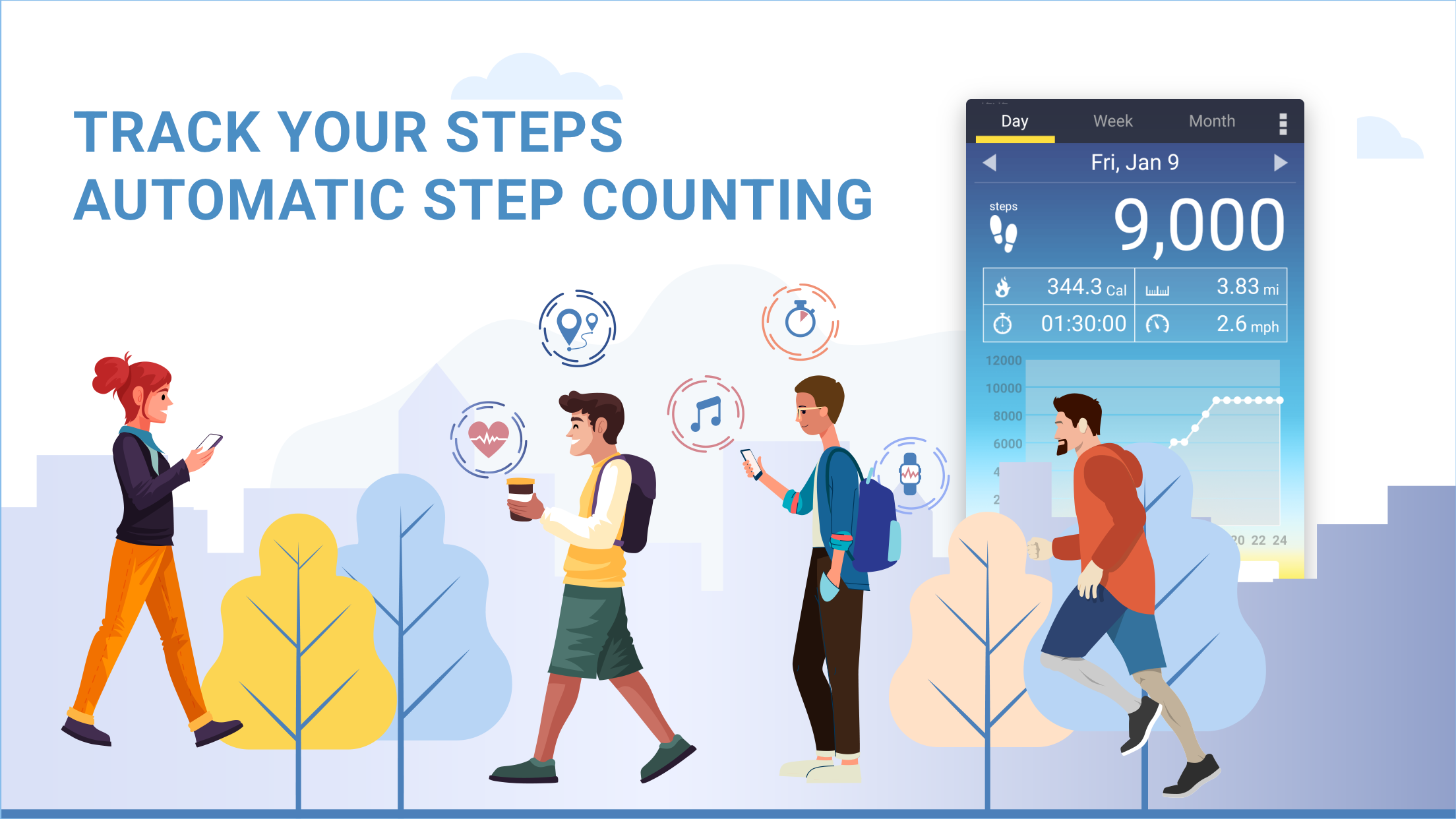 اسکرین شات 3 برنامه Pedometer - Step Counter