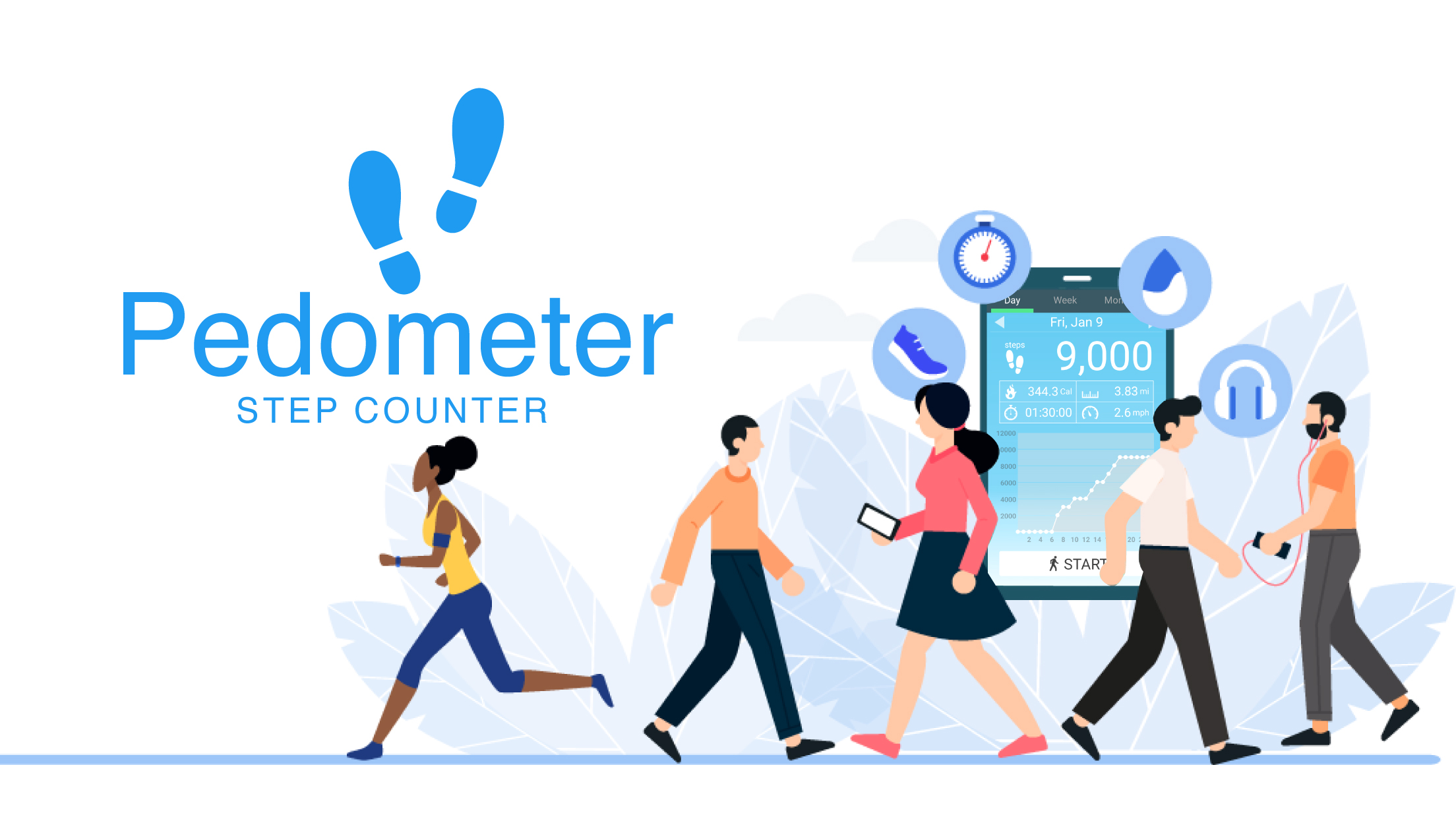 اسکرین شات 1 برنامه Pedometer - Step Counter