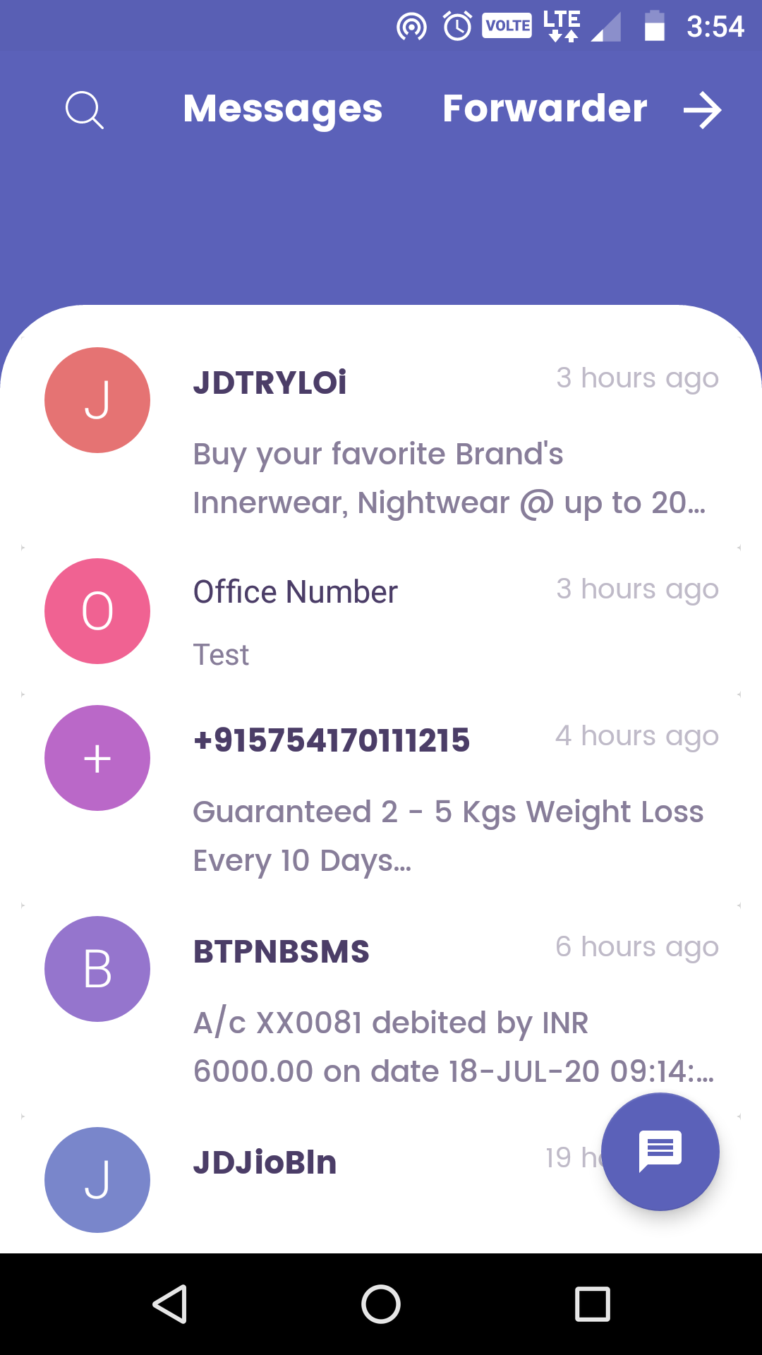 اسکرین شات 1 برنامه SMS Auto Forwarder & Messaging