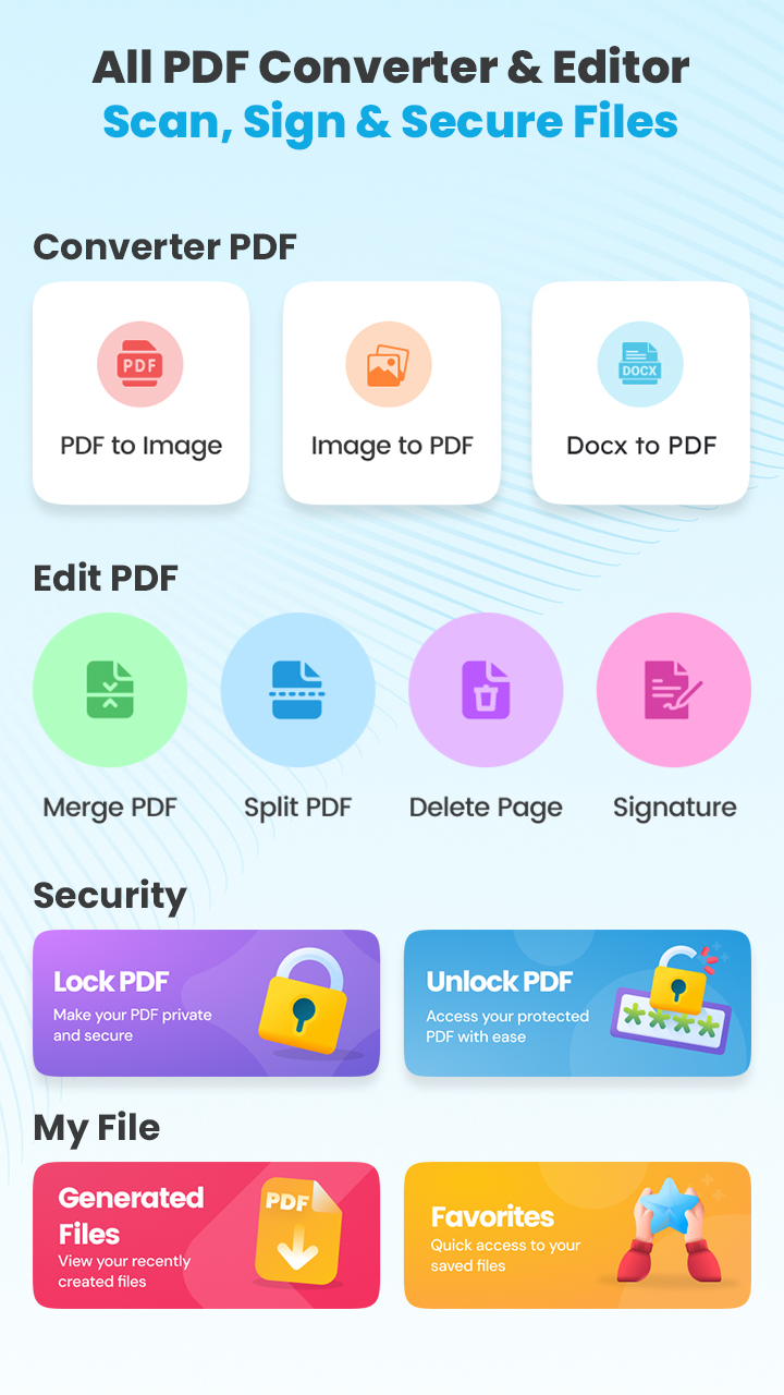 اسکرین شات 1 برنامه PDF2IMG: PDF Converter & Tools