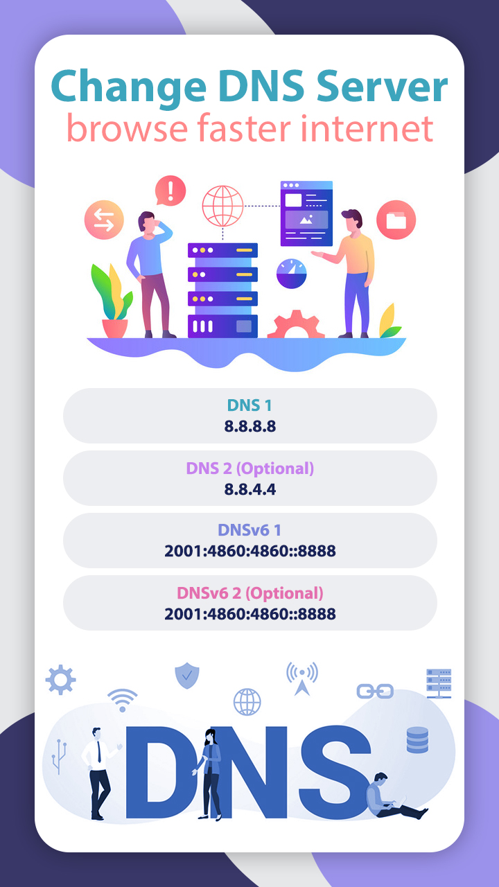 اسکرین شات 1 برنامه Change DNS Server, Browse Fast