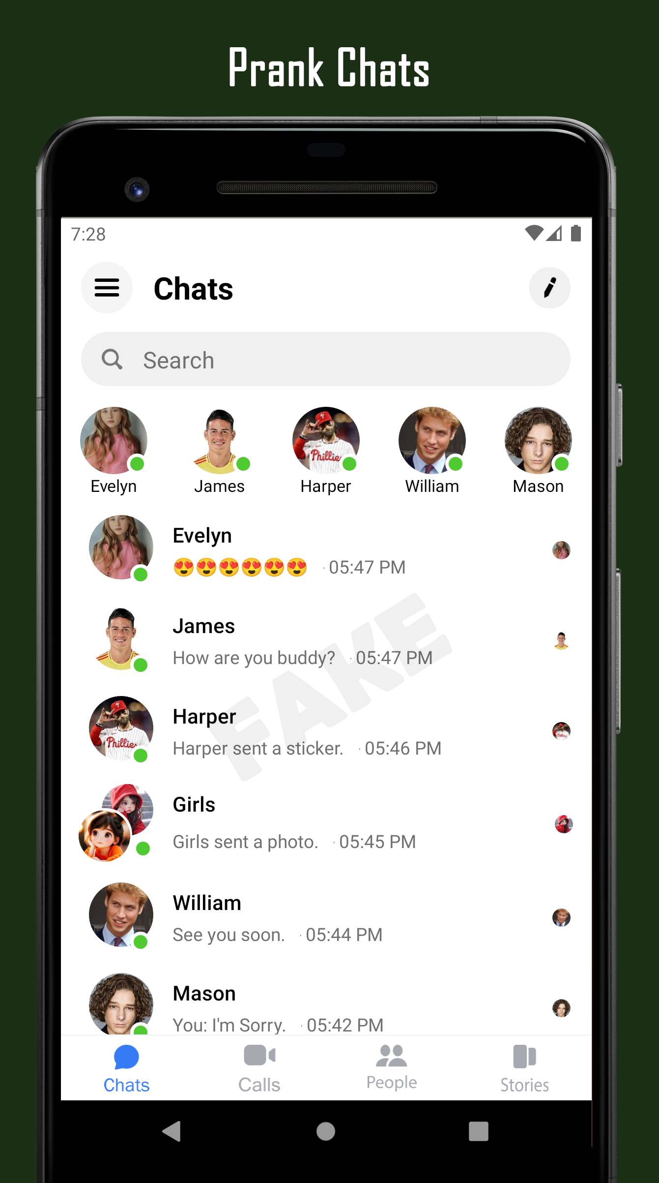 اسکرین شات 1 برنامه Fake Chat Conversation - prank